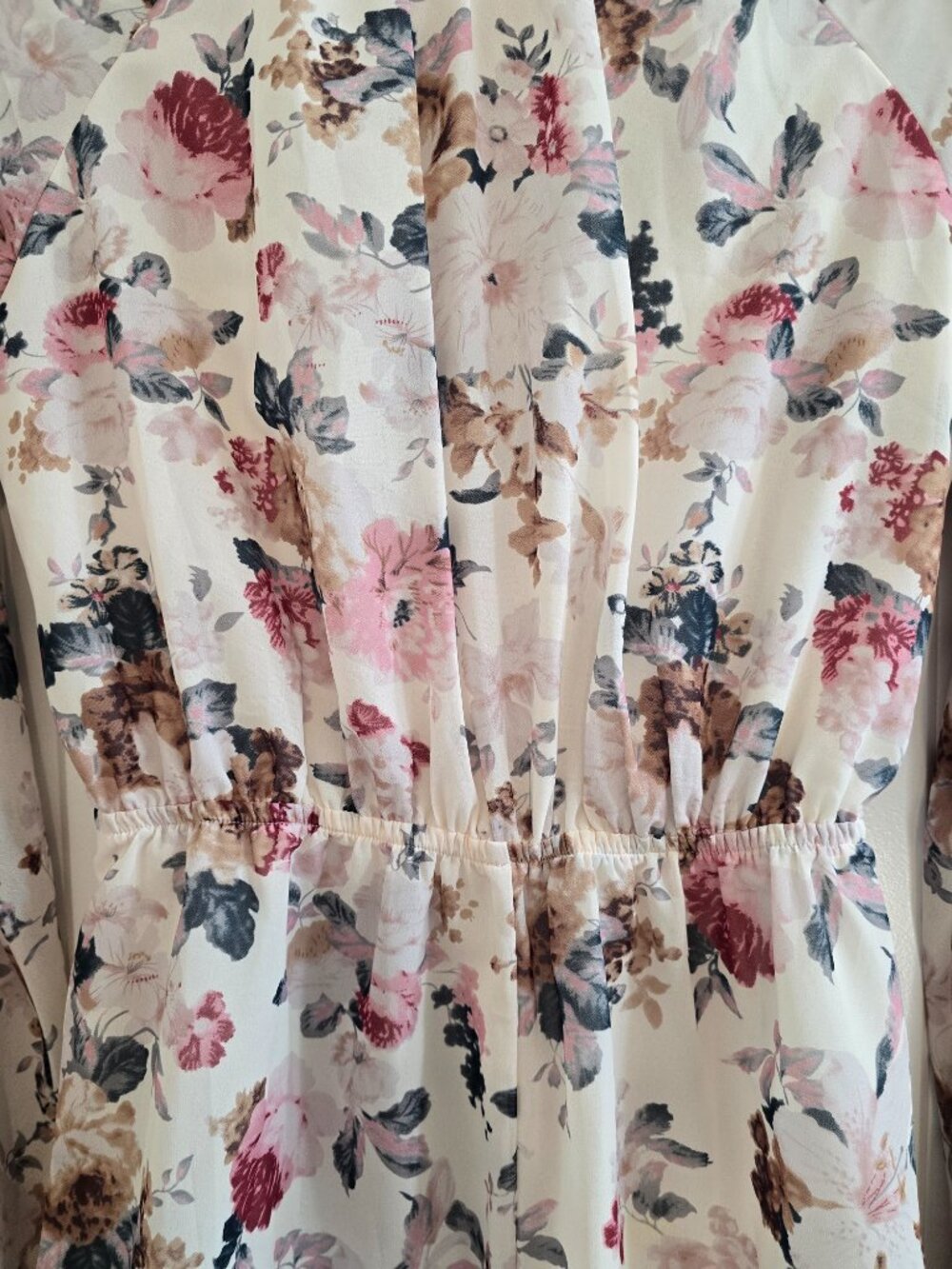 Shein Floral Open Back Romper With Long Bell Sleeves - Picture 5 of 10